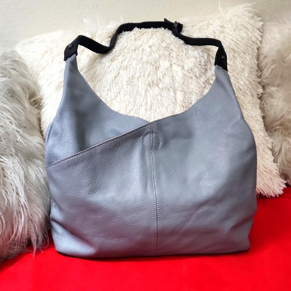 Siena Elegant Gray Leather Shoulder Bag